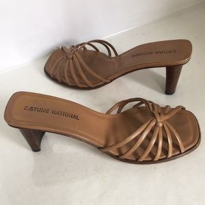 Costume National Leather Slide Sandals